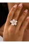 Adjustable Ring with Enamel Flower Detail - 2
