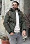 Men's Hooded Coat with Plush Zipper Inside