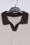 Men's Polo Neck Self-Patterned Knit Sweater - 4