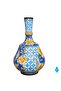 Handcrafted Decorative Vase, 30 cm, Blue Floral Pattern