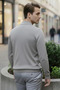 Men's Polo Collar Half-Zip Self-Patterned Knitwear Sweater - 2