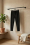 Men's Self-Patterned Double-Legged Trousers with Elastic Waist - 3