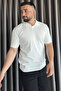 Men's Polo Neck T-Shirt with Self-Line Pattern - 2