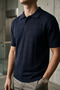 Men's Polo Collar Half Button Knitwear T-Shirt