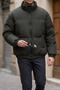 Men's Coat with Inner Lining and Zipper and Elastic Waist
