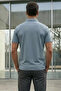 Men's Polo Collar Half Button Printed T-Shirt - 2