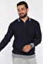Men's Half Zip Polo Neck Knit Sweater - 2