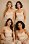 Women's 4-Pack 95% Cotton 5% Elastane Thin Strap Ribbed Undershirt