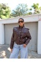 Padded Design Leather Jacket