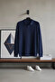 Men's Polo Neck Self-Patterned Knit Sweater - 4