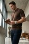 Men's Polo Neck Lycra Knitwear T-Shirt - 3