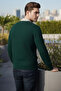 Men's Polo Neck Self-Patterned Knit Sweater - 2