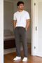 Men's Jogger Pants with Elastic Waist and Ties - 3