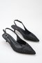 Women's 3 cm Heeled Siri Toe Stone Evening Dress Shoes