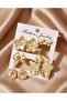 Yellow Tone Five-Piece Earring Collection - 3