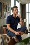 Men's Polo Neck Lycra Knitwear T-Shirt - 2