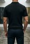 Men's Polo Collar Half Zip Knitwear T-Shirt - 2