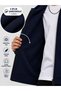 Unisex Children's Dark Blue 3-Ply Unembroidered 100% Cotton Seasonal Cardigan - 5