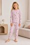 Girl's 100% Cotton Lila Ayicik Patterned Pajama Set