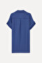 Women's Indigo Straight Cut Mini Linen Dress - 2