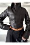 New Season Body-Fitting Corset Leather Jacket - 6