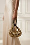 Gold Sequined Baguette Evening Dress Bag