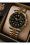 Men's Wristwatch with Calendar Rotating Bezel Gold-Silver Color Casual and Classic Style Gift Boxed - 2