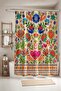 Bathroom Curtain, Retro Drawing Flowers Pattern Shower Curtain, Bathtub Curtain 175X200Cm