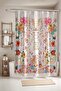 Bathroom Curtain, Drawing Flowers Patterned Shower Curtain, Bathtub Curtain 175X200Cm