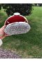 Large Stoned Silver Flask Model Evening Bag