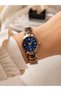 Women's Wristwatch Chocolate Color Navy Blue Dial Casual and Stylish Combination Gift Boxed