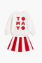 Girl's Tomato Girl Tomato Patterned Skirt Set (with Hat as a Gift) - 4