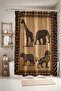 Bathroom Curtain, Drawing African Animals Patterned Shower Curtain, Bathtub Curtain 175X200Cm