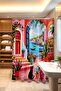 Bathroom Curtain, Seaside Town Cat Patterned Shower Curtain, Bathtub Curtain 175X200Cm - 3