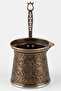 300 ml Traditional Embossed Cast Steel Induction Compatible Large Size Turkish Coffee Pot for 4-5 People