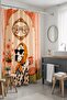 Bathroom Curtain, Brown Cat Pattern Shower Curtain with Scarf, Bathtub Curtain 175X200Cm - 5