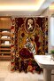 Bathroom Curtain, Roses and Tiger Painting Patterned Shower Curtain, Bathtub Curtain 175X200Cm - 3