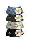 3-4 Year Old Boy Patterned Booties Socks 12 Pack