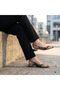 Valley Ethnic Pattern Short Thick Heeled Shoes - 7
