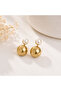 Gold Pearl Detailed Dangle Ball Earrings