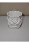 Velvet Rose 11cm Bioplastic Rose Design Makeup Organizer - White - 3