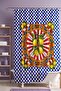 Bathroom Curtain, Blue Squares and Lemons Pattern Shower Curtain, Bathtub Curtain 175X200Cm - 2