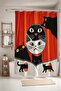 Bathroom Curtain, Watching Cats Patterned Shower Curtain, Bathtub Curtain 175X200Cm