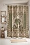Bathroom Curtain, Ethnic Indian Garden Patterned Shower Curtain, Bathtub Curtain 175X200Cm