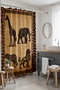 Bathroom Curtain, Drawing African Animals Patterned Shower Curtain, Bathtub Curtain 175X200Cm - 5