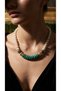 Natural Stone Women's Necklace Glass Pearl Turquoise Stone Steel Gold Detailed Vintage Bohemian Jewelry - 3