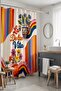 Bathroom Curtain, Rainbow Colors and Flower Pots Patterned Shower Curtain, Bathtub Curtain 175X200Cm - 5