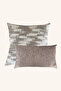 Set of 2 Abstract Patterned Brown Beige Stuffed Throw Pillows