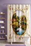 Bathroom Curtain, Village House and River Pattern Shower Curtain, Bathtub Curtain 175X200Cm - 2