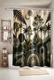 Bathroom Curtain, Green Trees and Rainbows Patterned Shower Curtain, Bathtub Curtain 175X200Cm